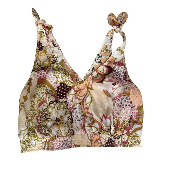 Free People Weekend In Montauk Cami cropped floral size XS - Picture 2 of 5